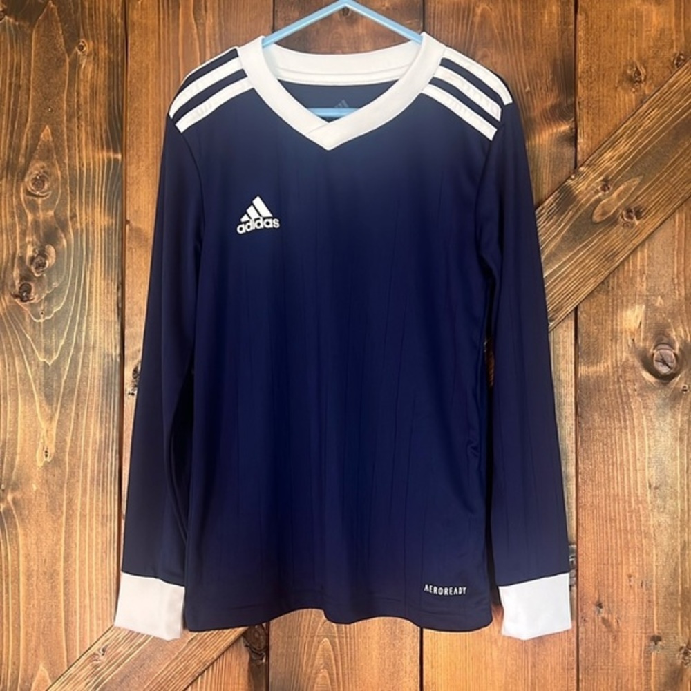 Youth Boys Adidas Long Sleeve Active Aeroready Light Weight Shirt Size 7/8